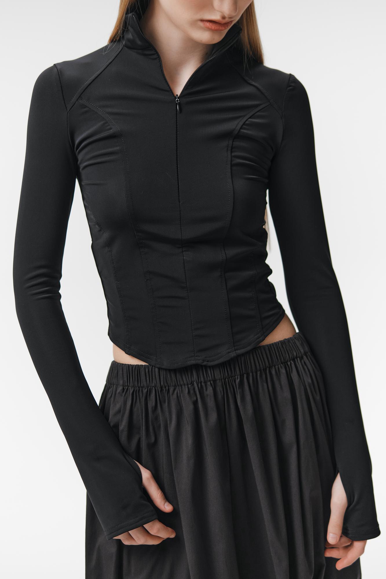 Рашгард в черной матовой ткани