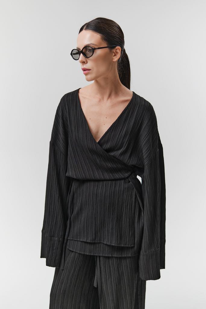 Блуза-кимоно в жатом хлопке