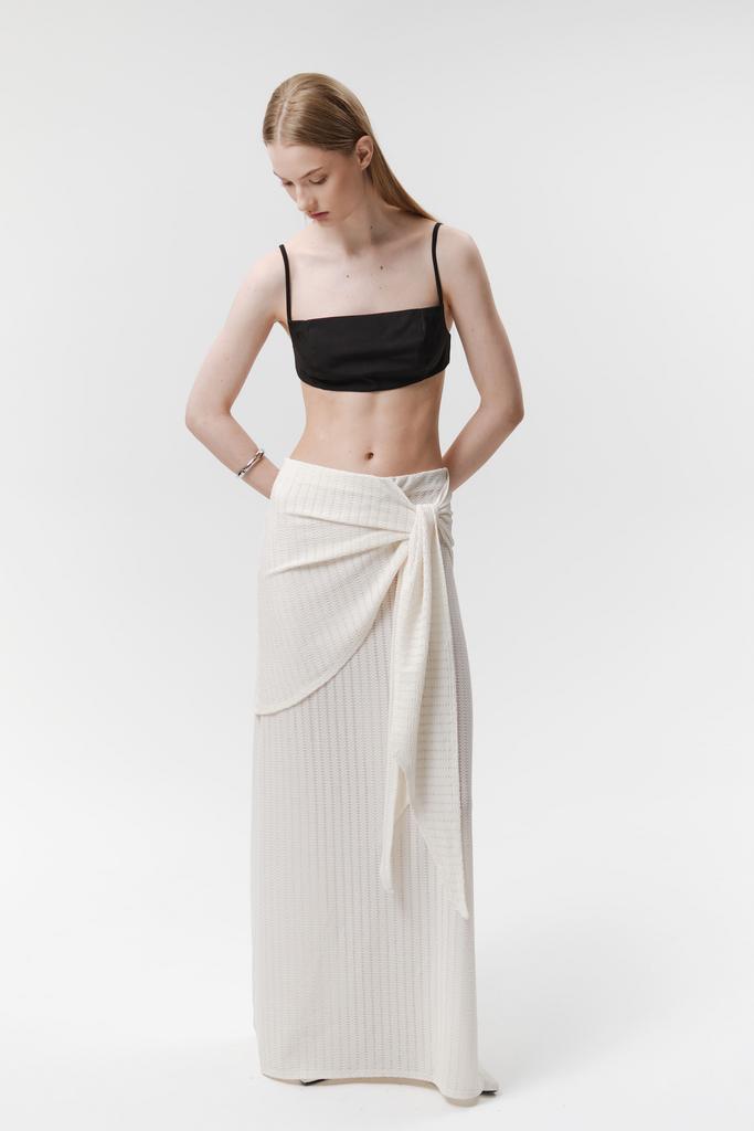 Юбка с узлом из рельефной ткани