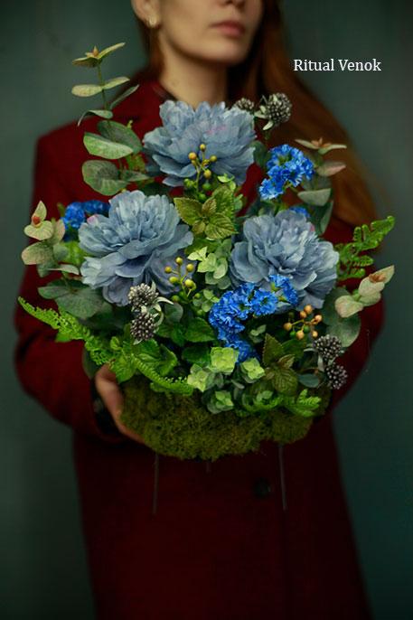 Полянка из искусственных цветов " Корвин"  высота 35см / ширина 30см