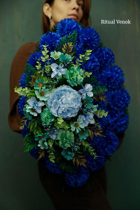 Ритуальный венок искусственный " Айрис" высота 60см