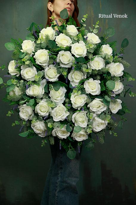 Траурный венок из искусственных цветов Premium" Флора" диаметр 70 см