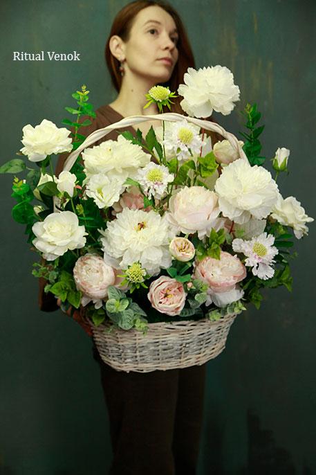 Композиция в корзине "Амели" высота 60 см\ ширина 55см