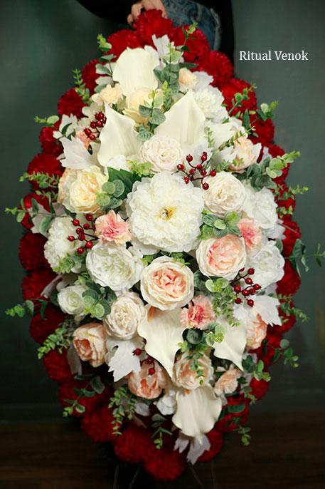 Траурный венок Premium" Амир" , высота 105 см, ширина 60 см