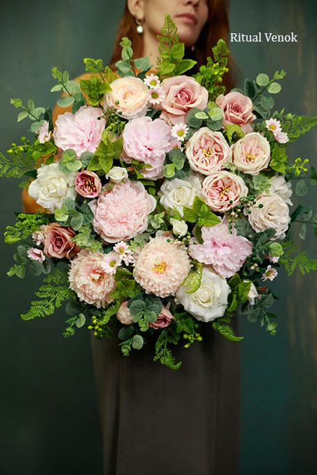 Искусственный траурный венок Premium "Вивьен" диаметр 50 см