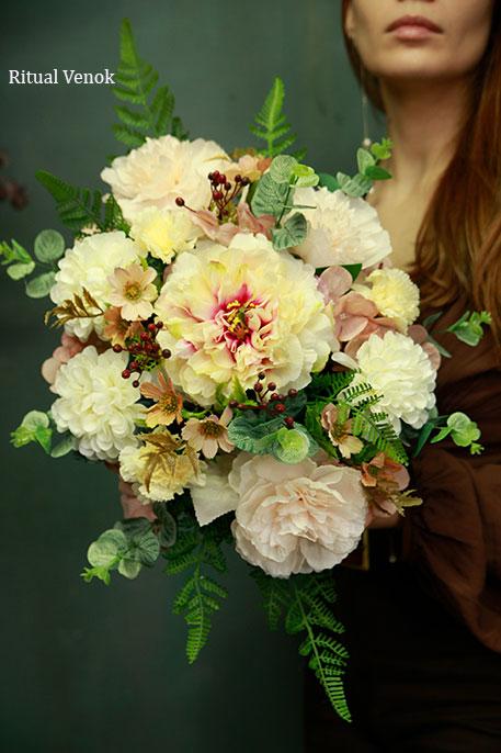 Композиция на металлических ножках "Шафран" , длина 45см,высота 20 см