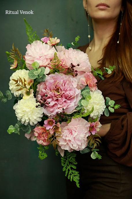 Композиция на металлических ножках "Розали"  , длина 45 см, высота 20 см