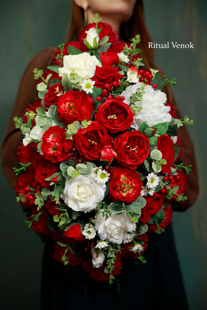 Искусственный венок "Вольха" высота 60см