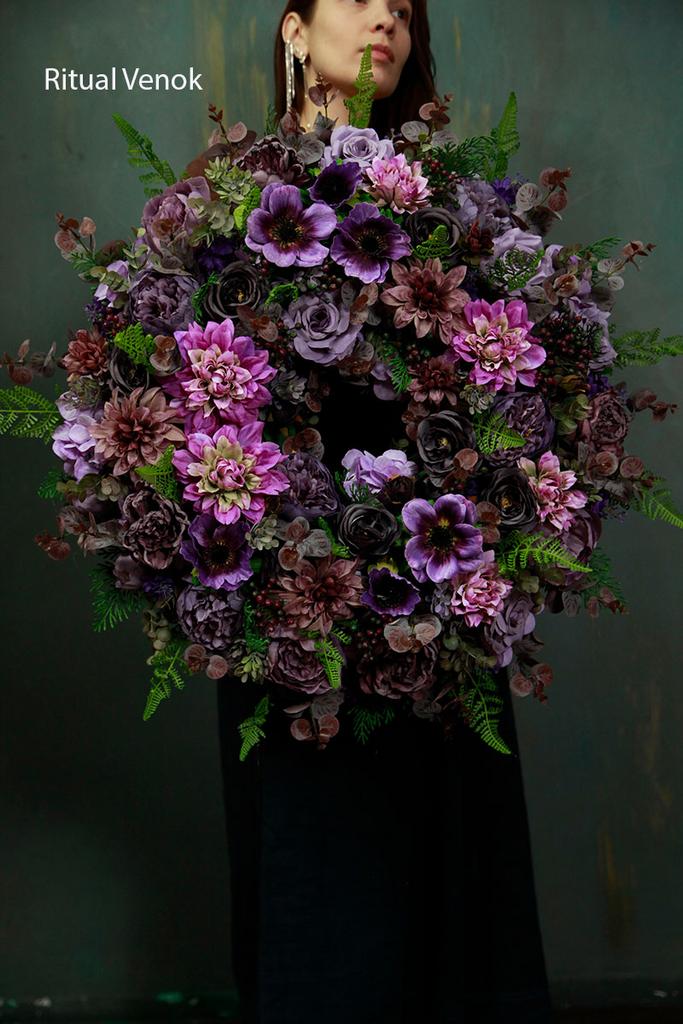 Искусственный круглый венок "Оливер" диаметр 70 см