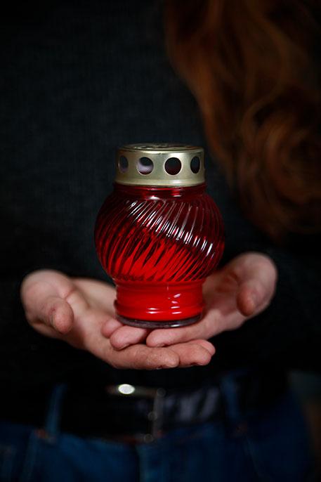 Стеклянные Лампады цвет "Красная"  (малая)