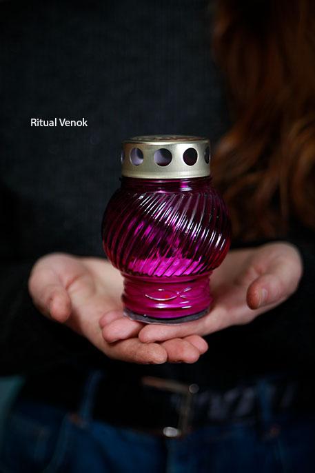 Стеклянные Лампады цвет "Фиолетовый"  (малая)