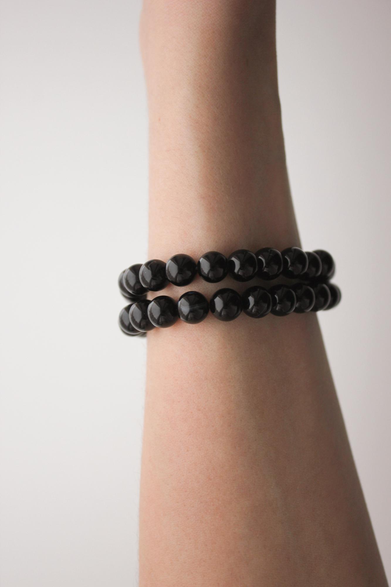 Браслет из черного агата