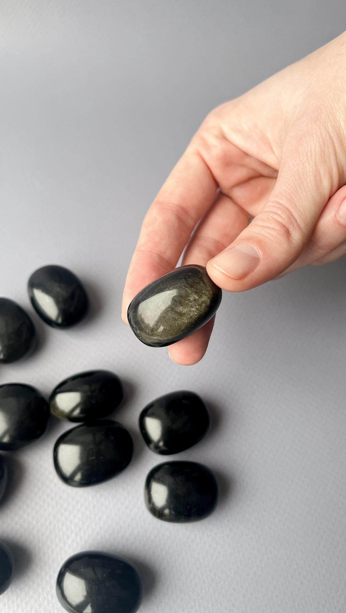 Золотистый обсидиан - галтовка