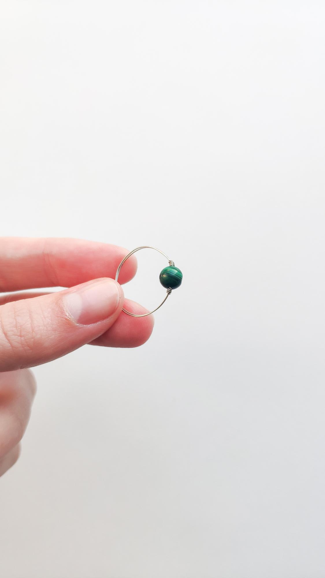 Кольцо с малахитом