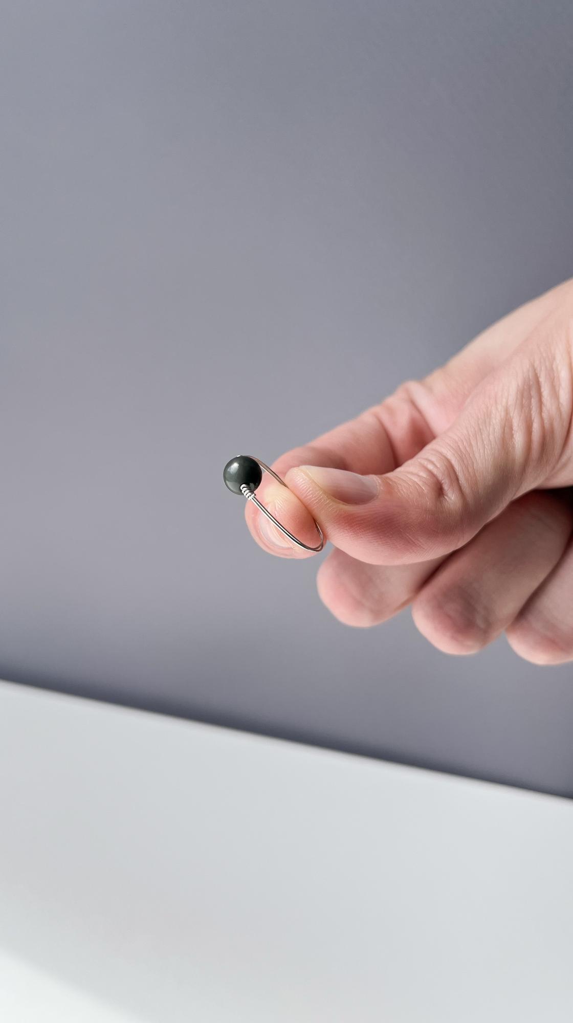 Кольцо с обсидианом