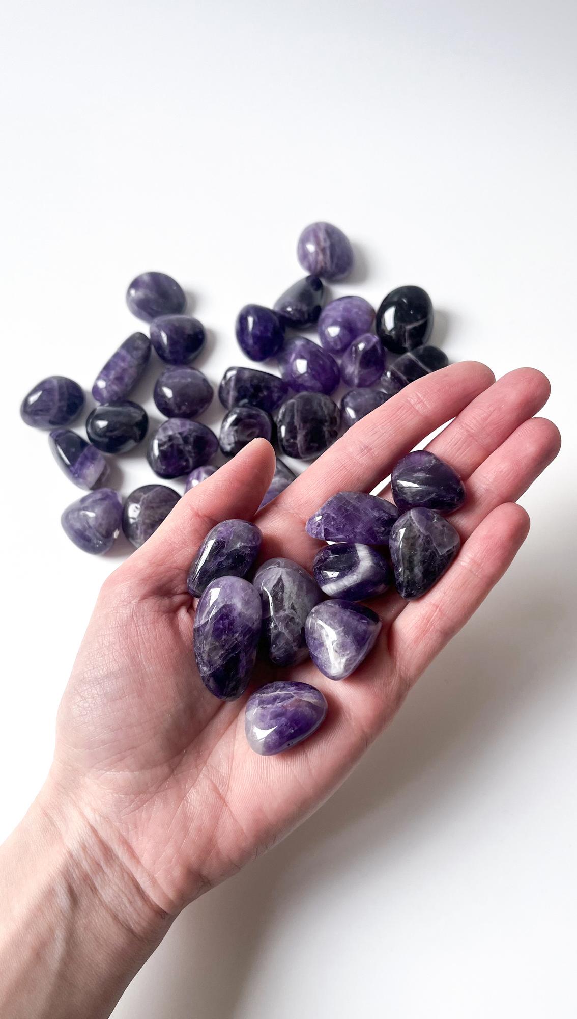 Аметист шеврон - галтовка