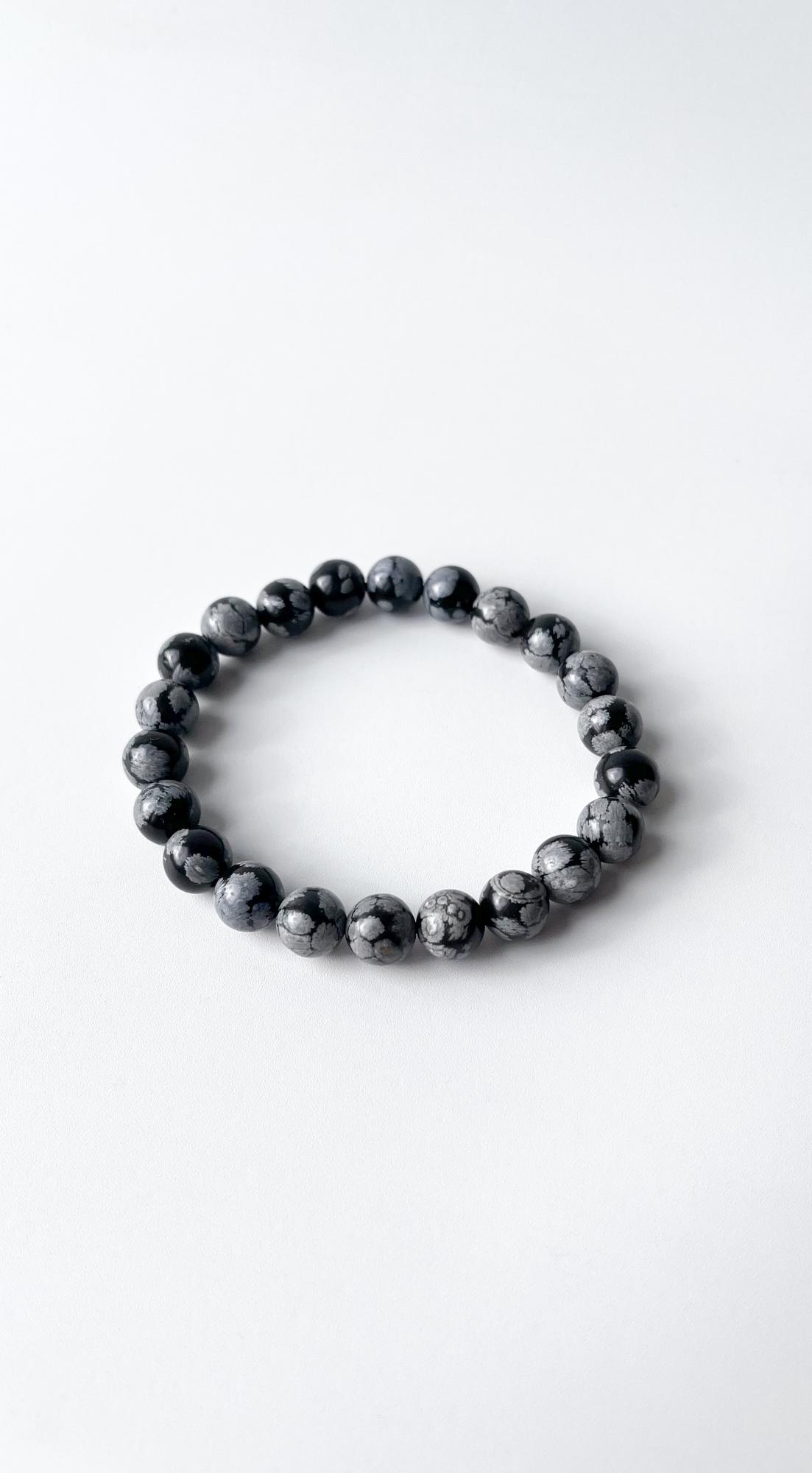 Браслет из снежного обсидиана