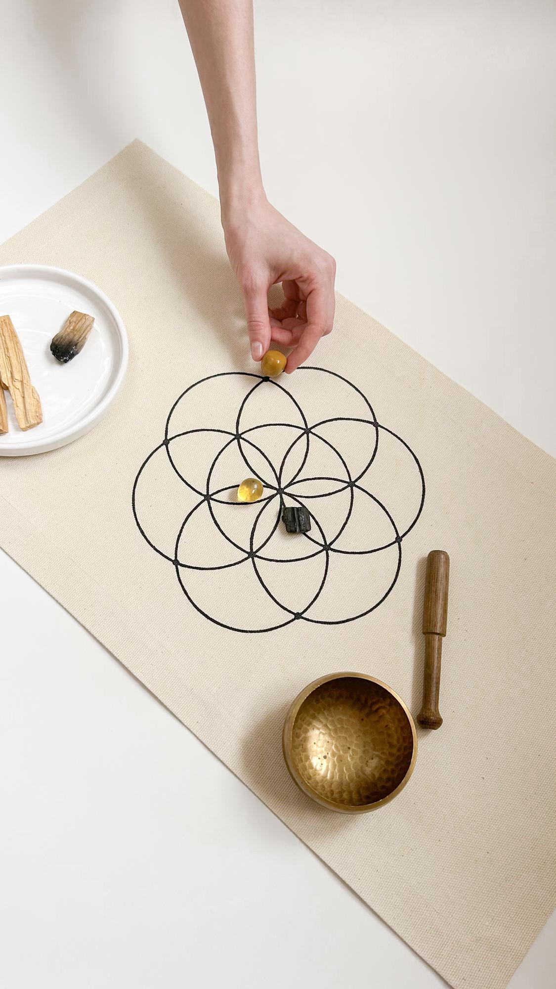 Коврик для работы с кристаллической решеткой - Семя жизни - Графитный