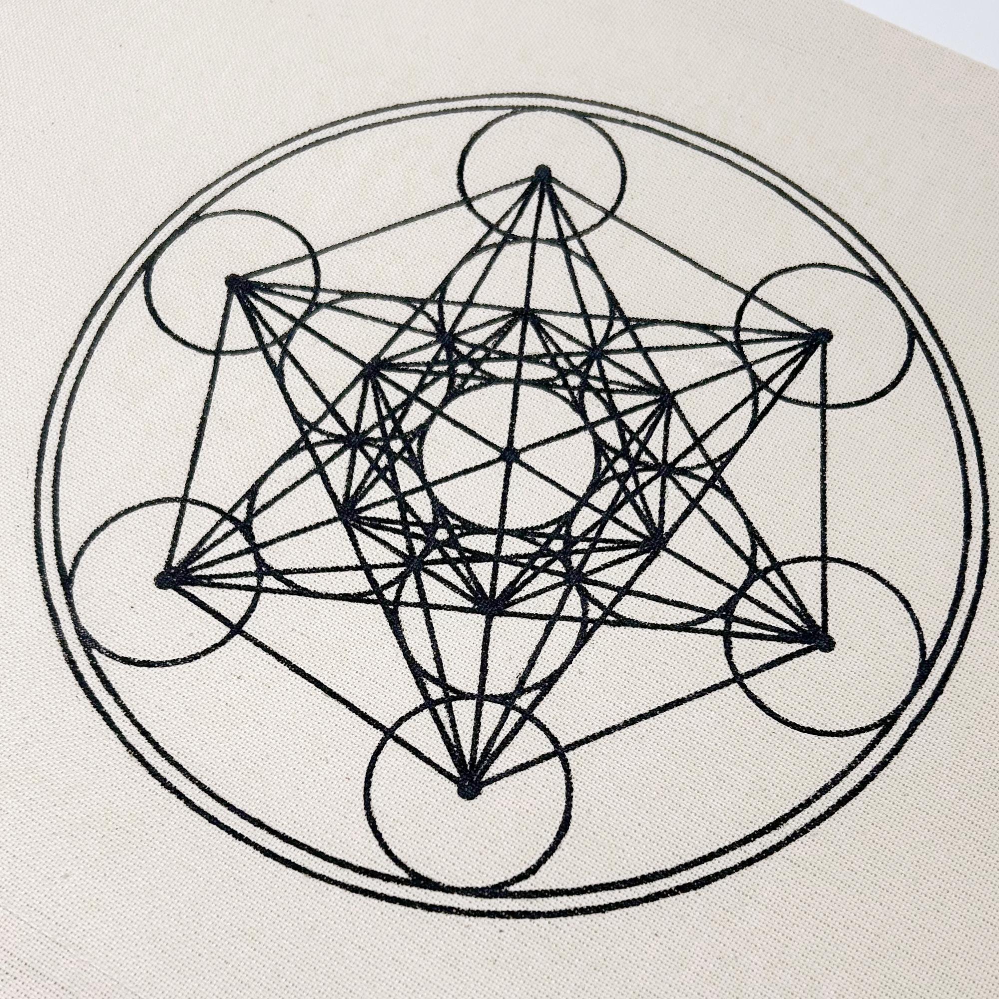 Коврик для работы с кристаллической решеткой - Куб метатрона - Графитный