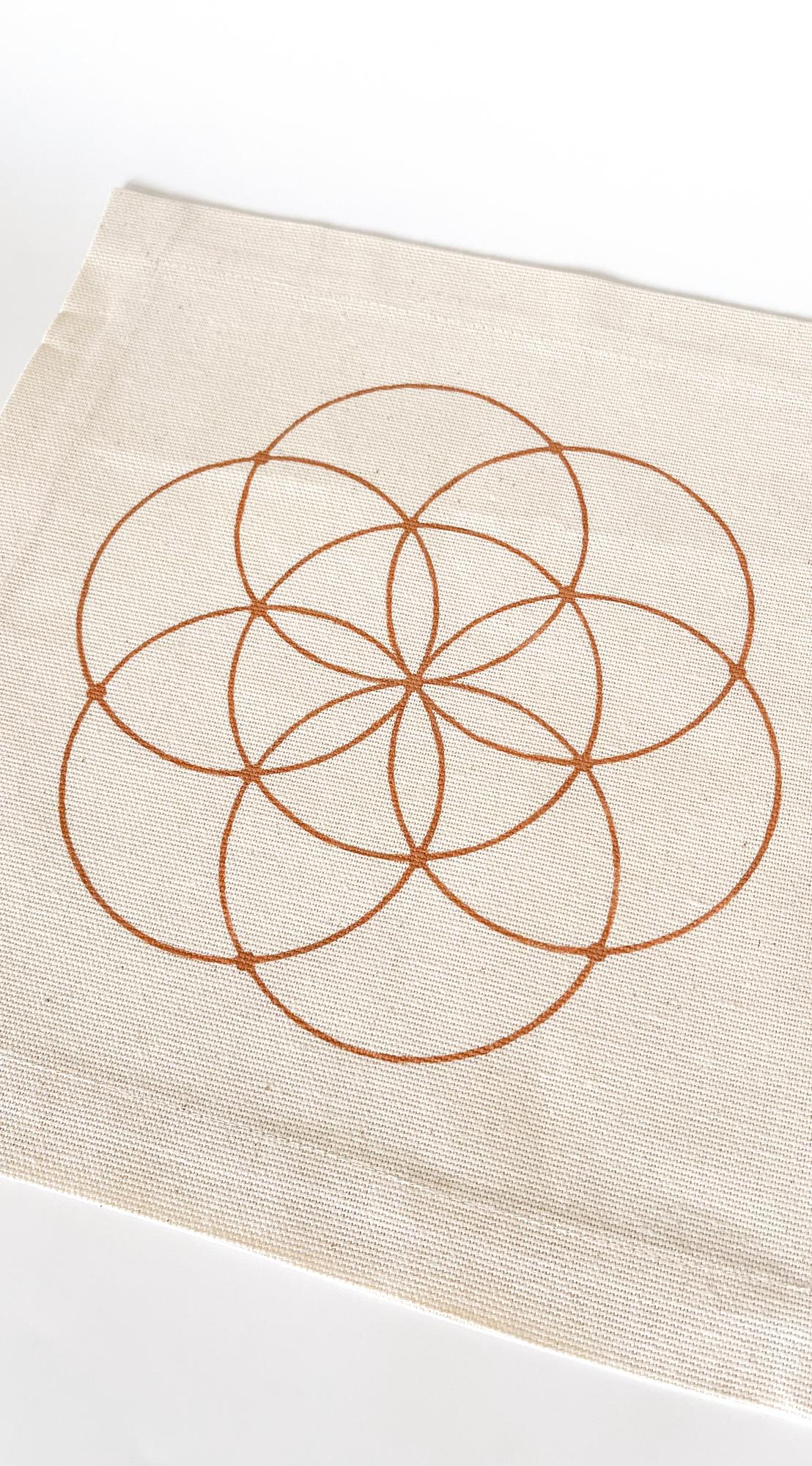 Коврик для работы с кристаллической решеткой - Семя жизни - Охра