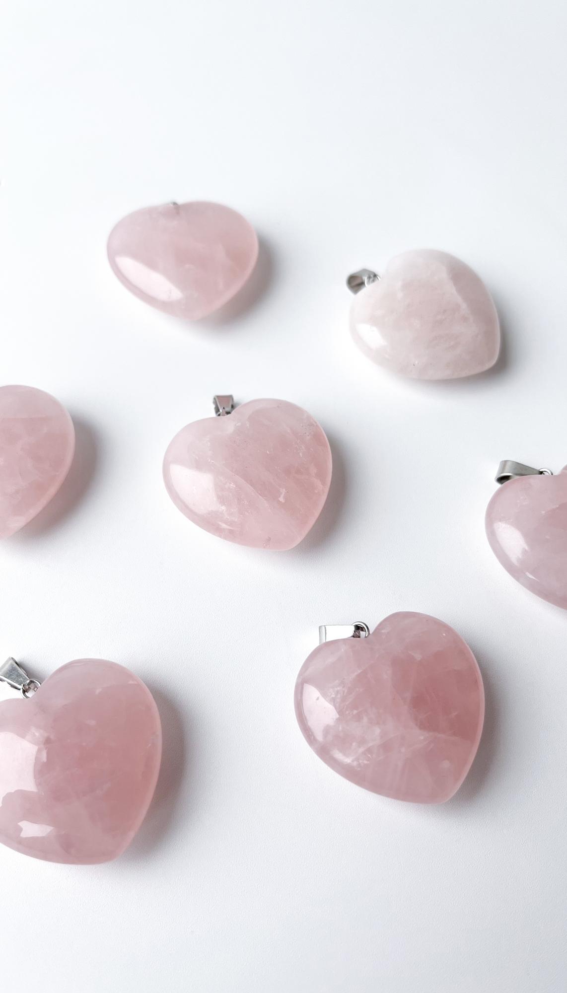 Розовый кварц - Кулон Сердце