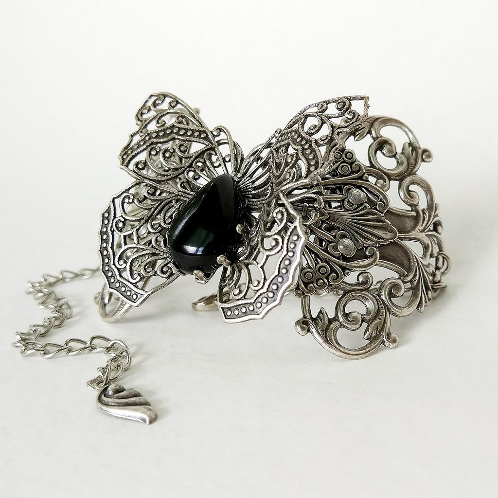Браслет "Бабочка" Черный Оникс