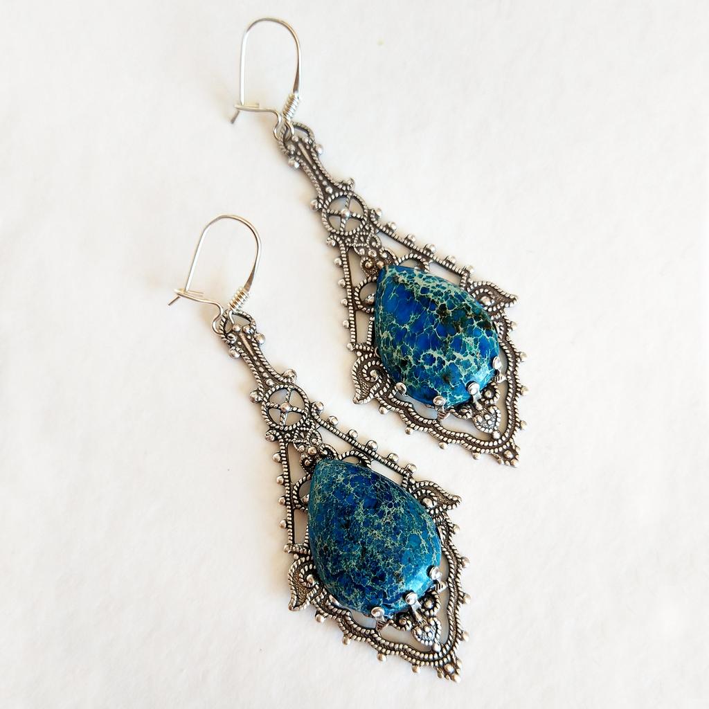 Серьги "Амфитрита" Варисцит