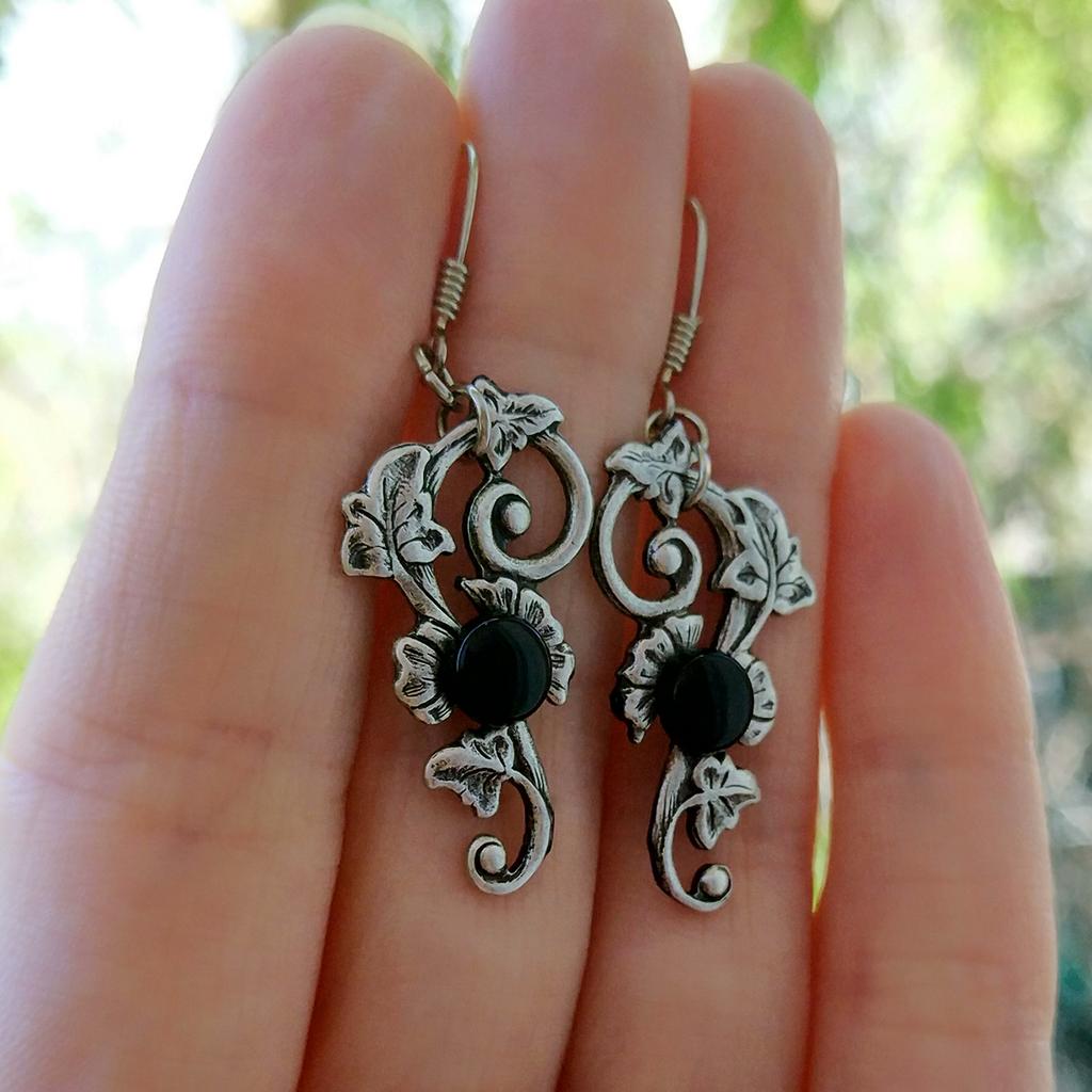 Серьги "Марлена" Черный оникс