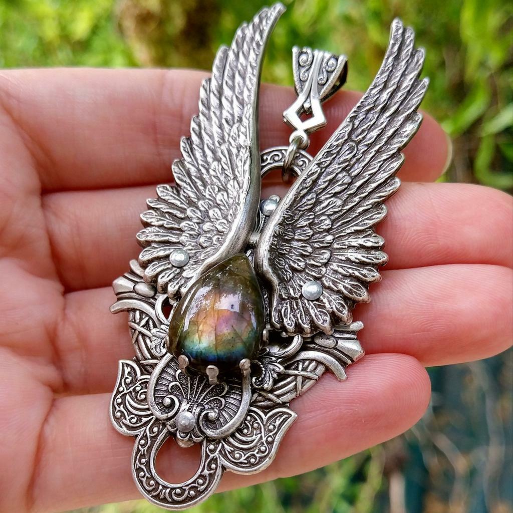 Кулон "Ангел" Лабрадорит (Лабрадор, Спектролит)