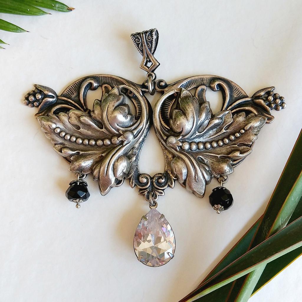 Колье "Лорейн" Фианит, Черный оникс