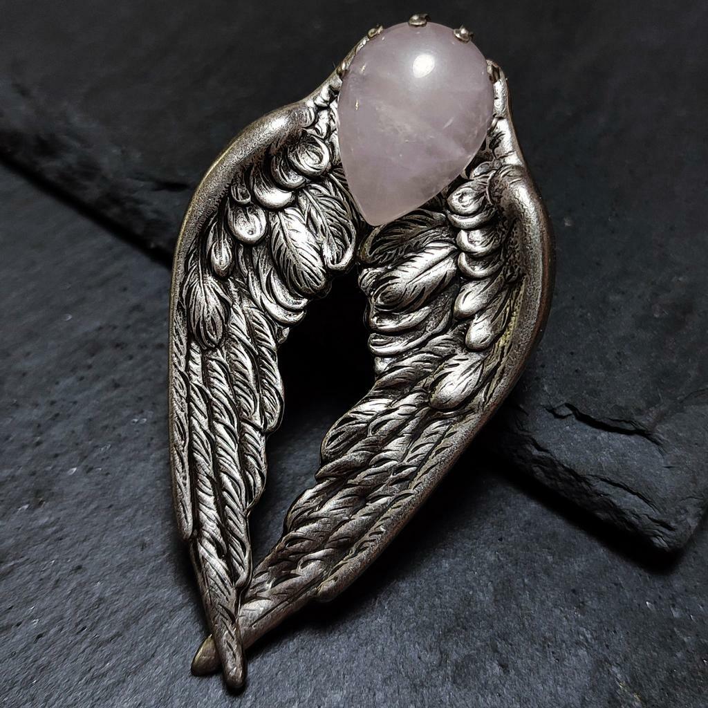 Кольцо "Сердце ангела" Розовый кварц