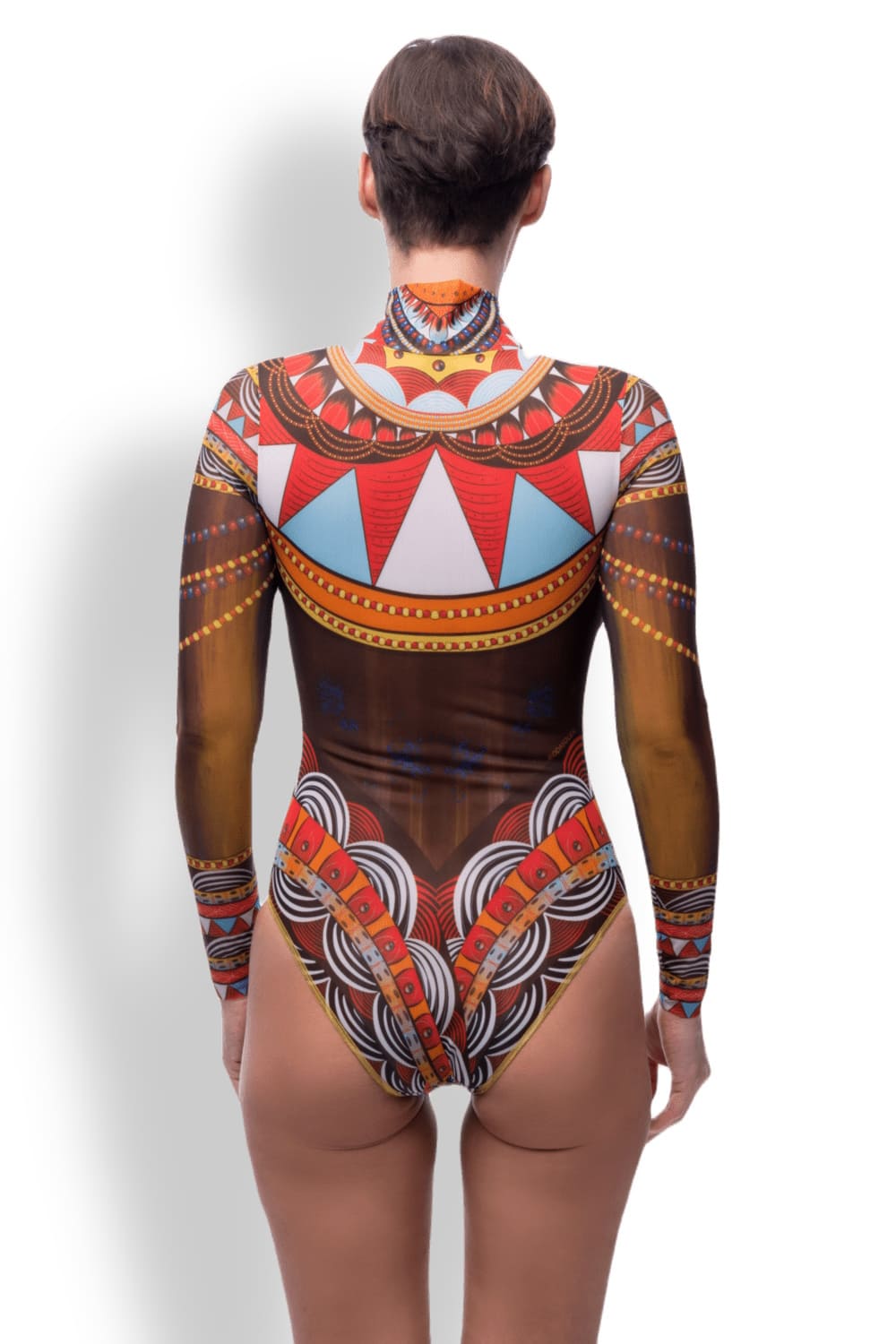 Купальник сплошной с длинным рукавом, на молнии Африка RoDaSoleil