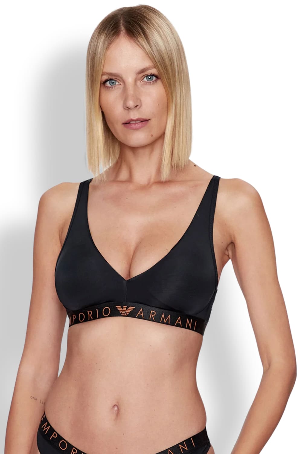 Бюстгальтер бралетт из микрофибры со съемными чашками Emporio Armani 164530 3F235