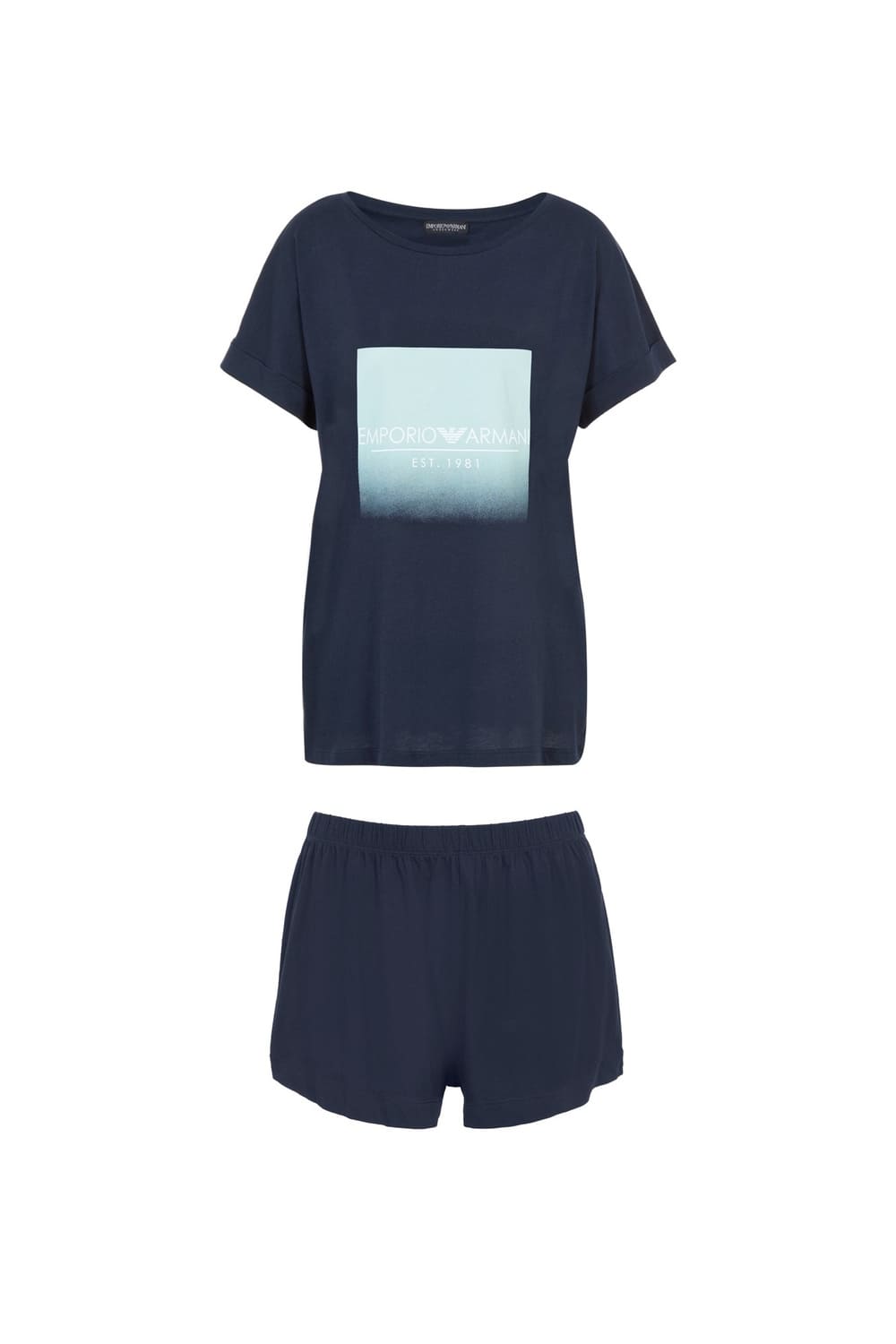 Пижамный комплект из хлопка (футболка и шорты) Emporio Armani 164830 4R255