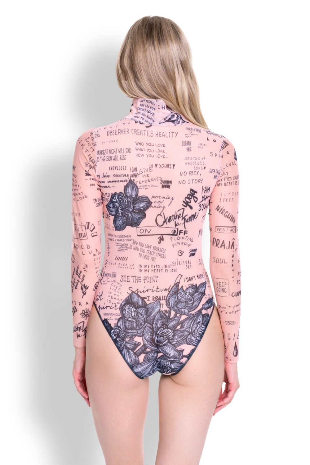 Слитный умный купальник с длинным рукавом на молнии с UV-защитой Тату Боди-Арт RoDaSoleil