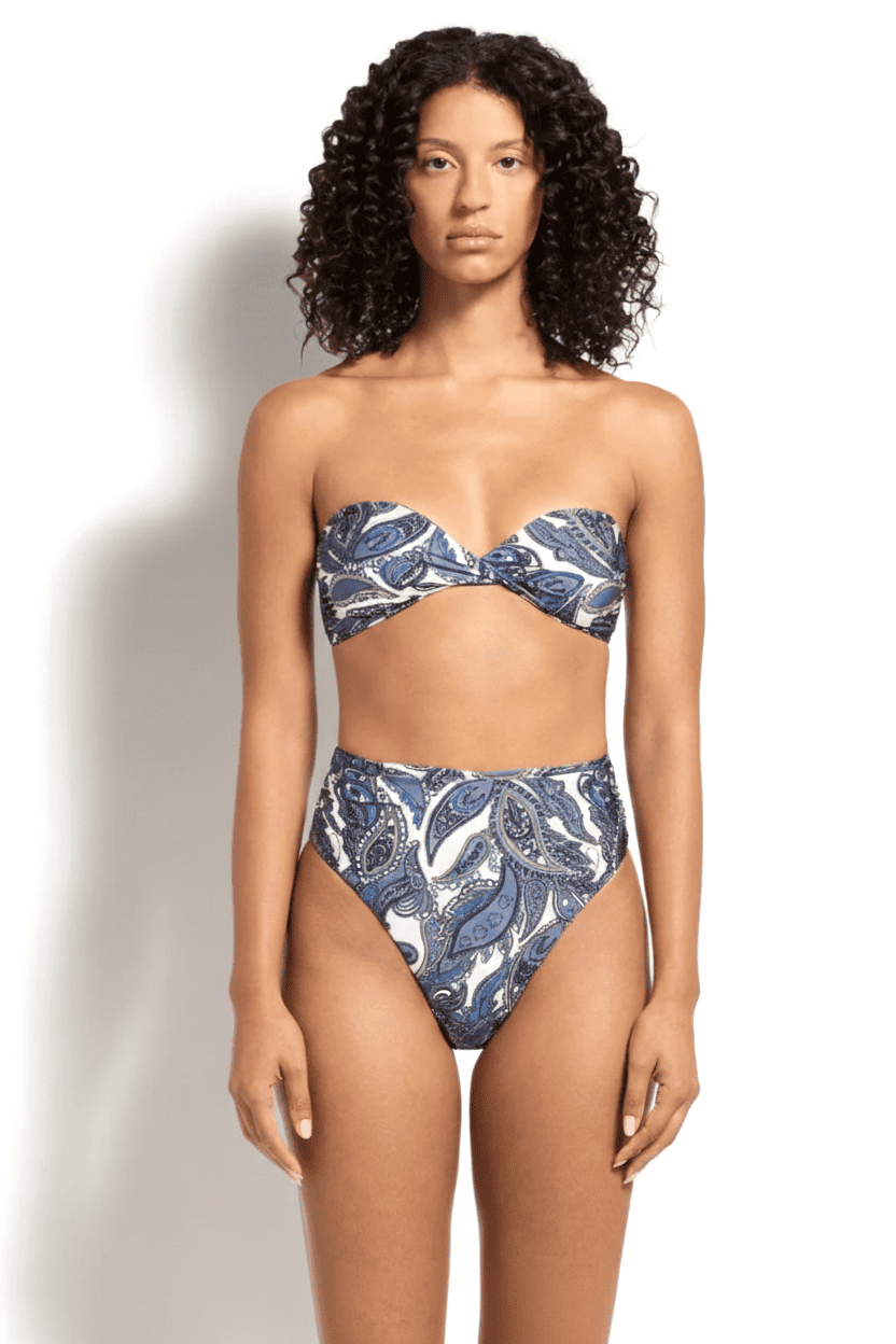 Купальник бандо с перекрутом и плавки с высокой посадкой JETS J40777/J30219