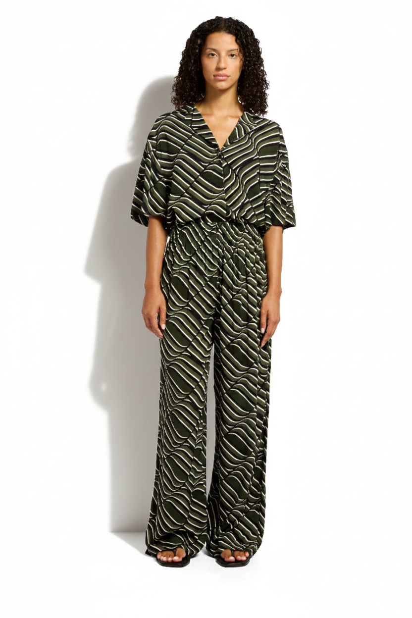 Комплект из рубашки с коротким рукавом и брюк палаццо JETS J61433/J61434