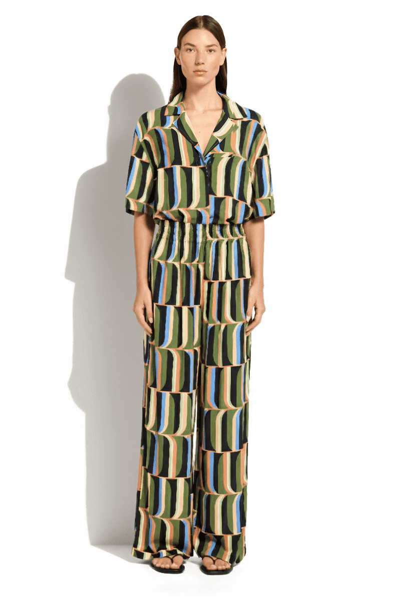 Комплект из рубашки с коротким рукавом и брюк палаццо JETS J61438/J61439