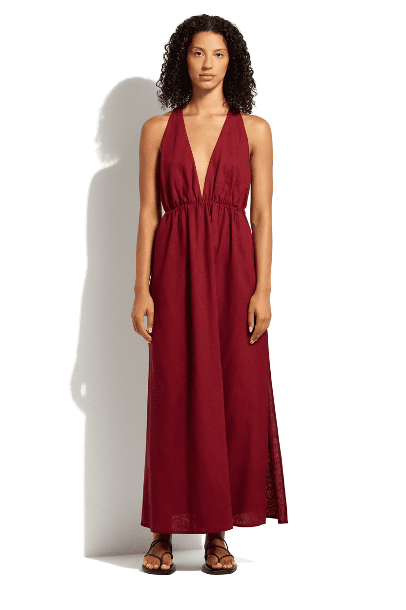 Макси платье из льна и вискозы JETS J61443