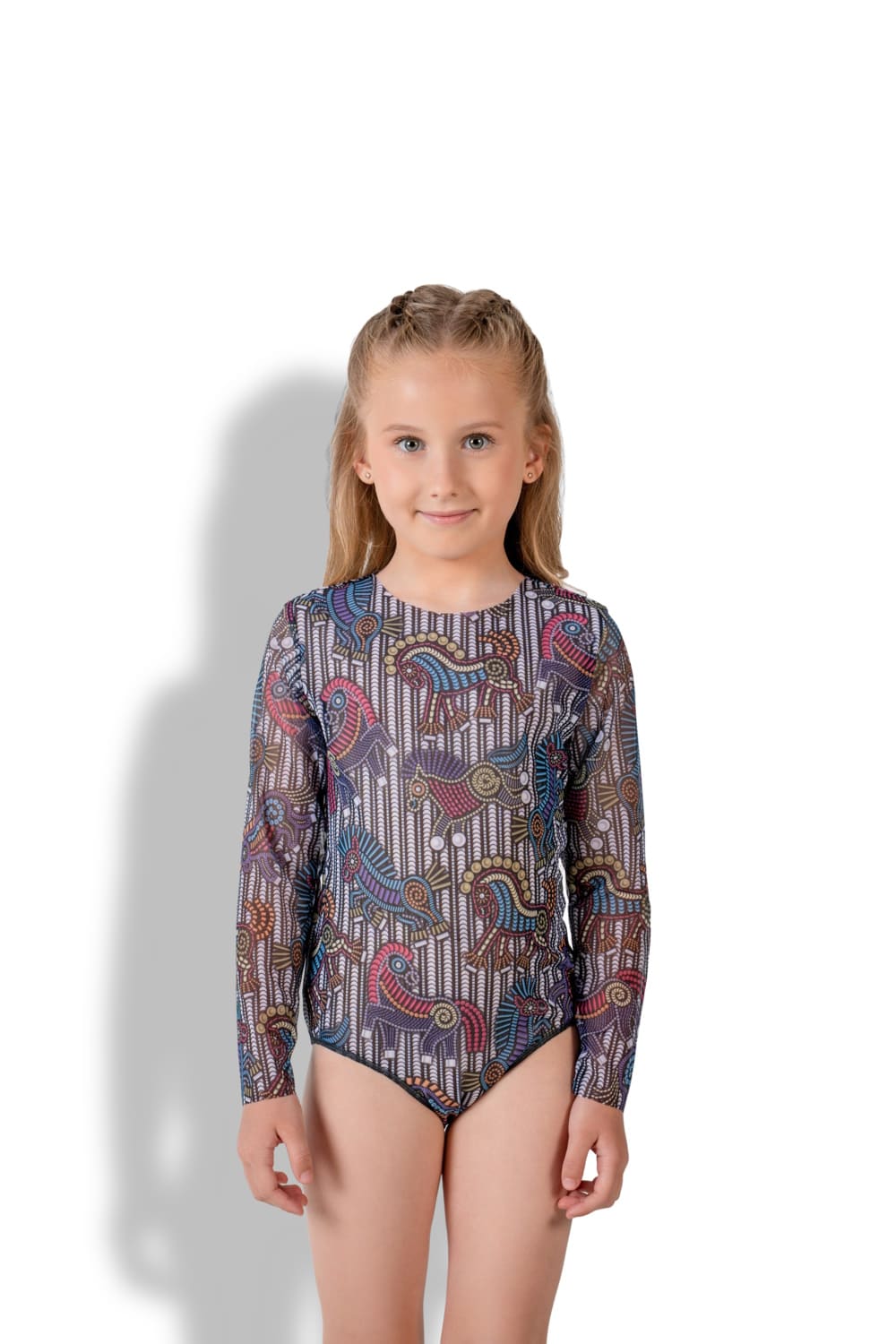 Детский слитный умный купальник с длинным рукавом с UV-защитой Год лошади RoDaSoleil