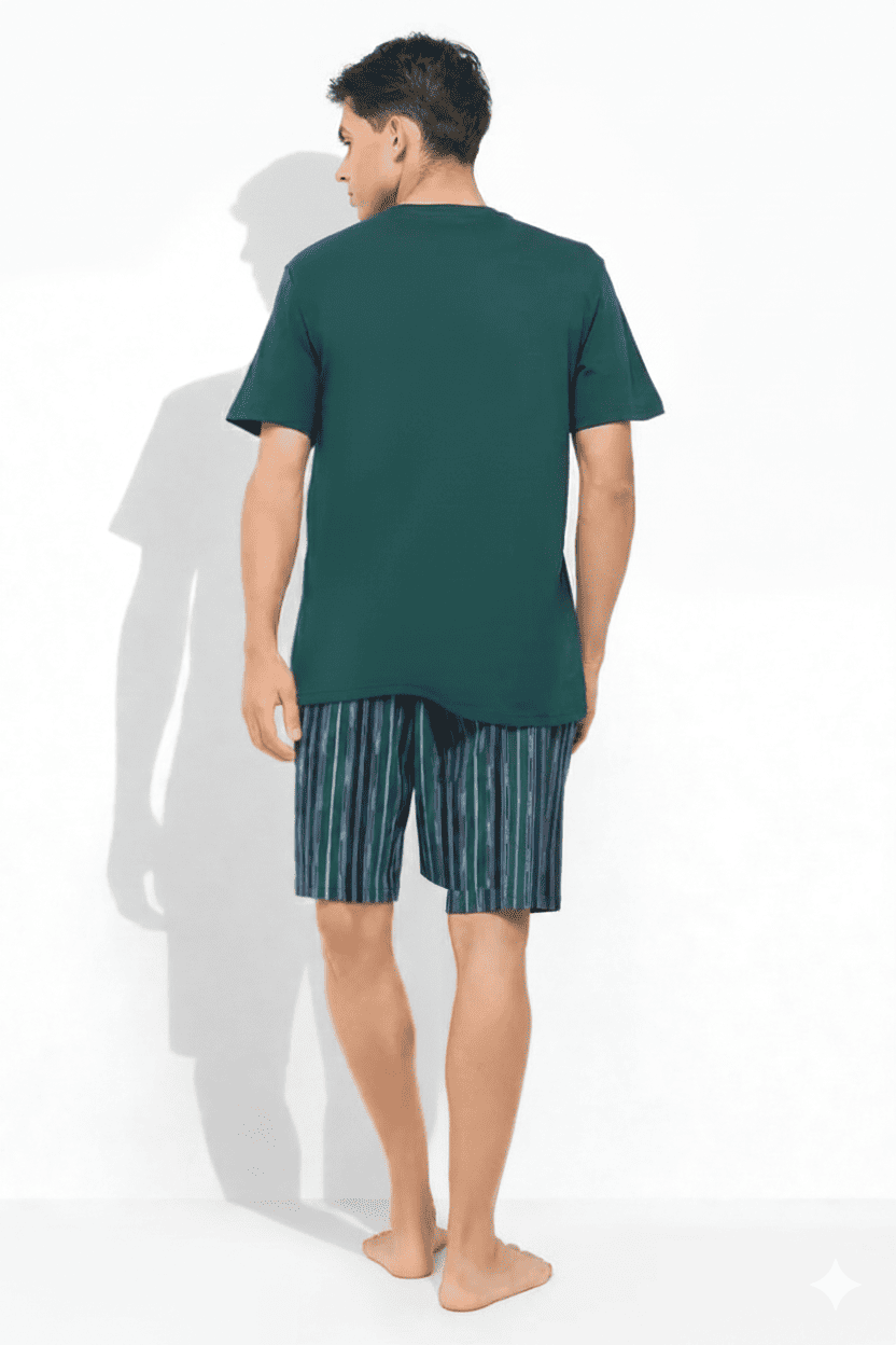 Мужская пижама с футболкой и бермудами из хлопка Emporio Armani EM000400 AF14994