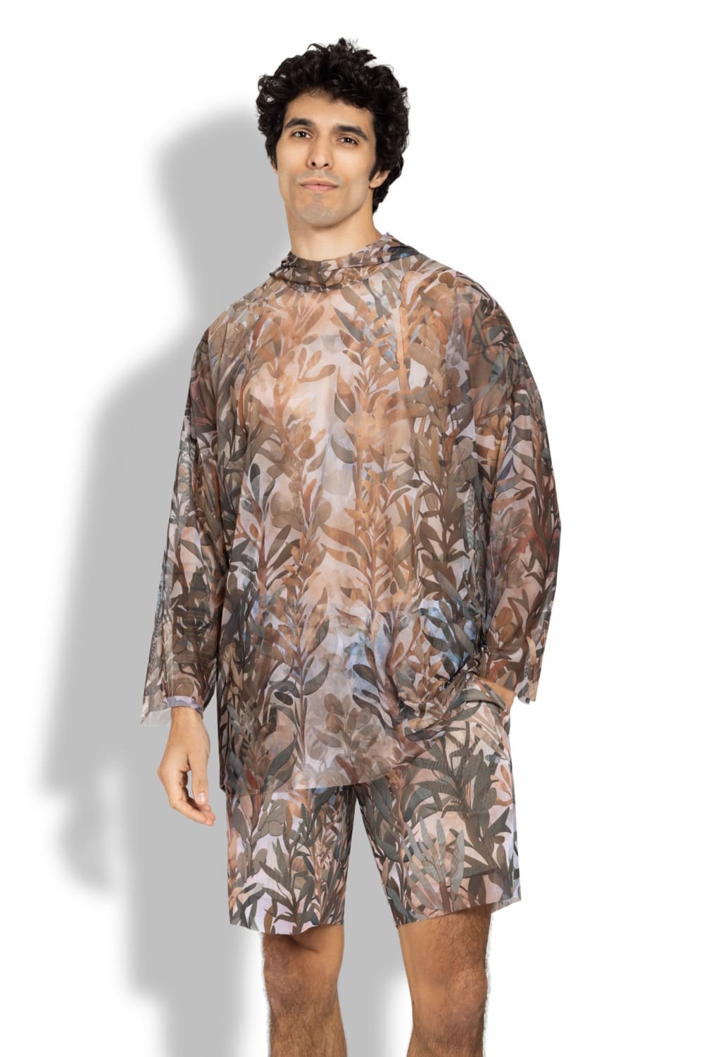 Футболка с длинным рукавом и капюшоном, пропускающая загар Оливки RoDaSoleil