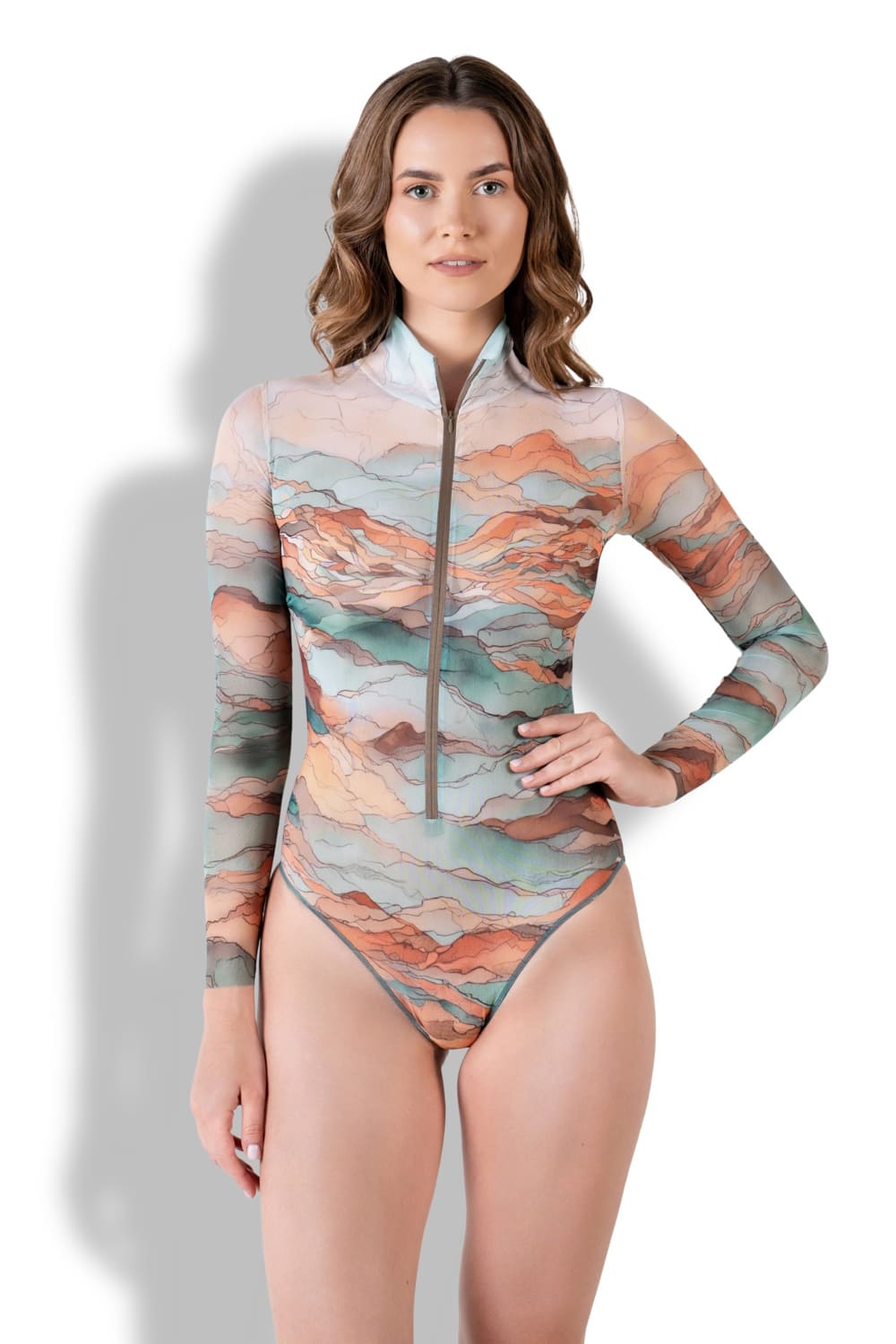 Слитный умный купальник с длинным рукавом на молнии Тагазут RoDaSoleil