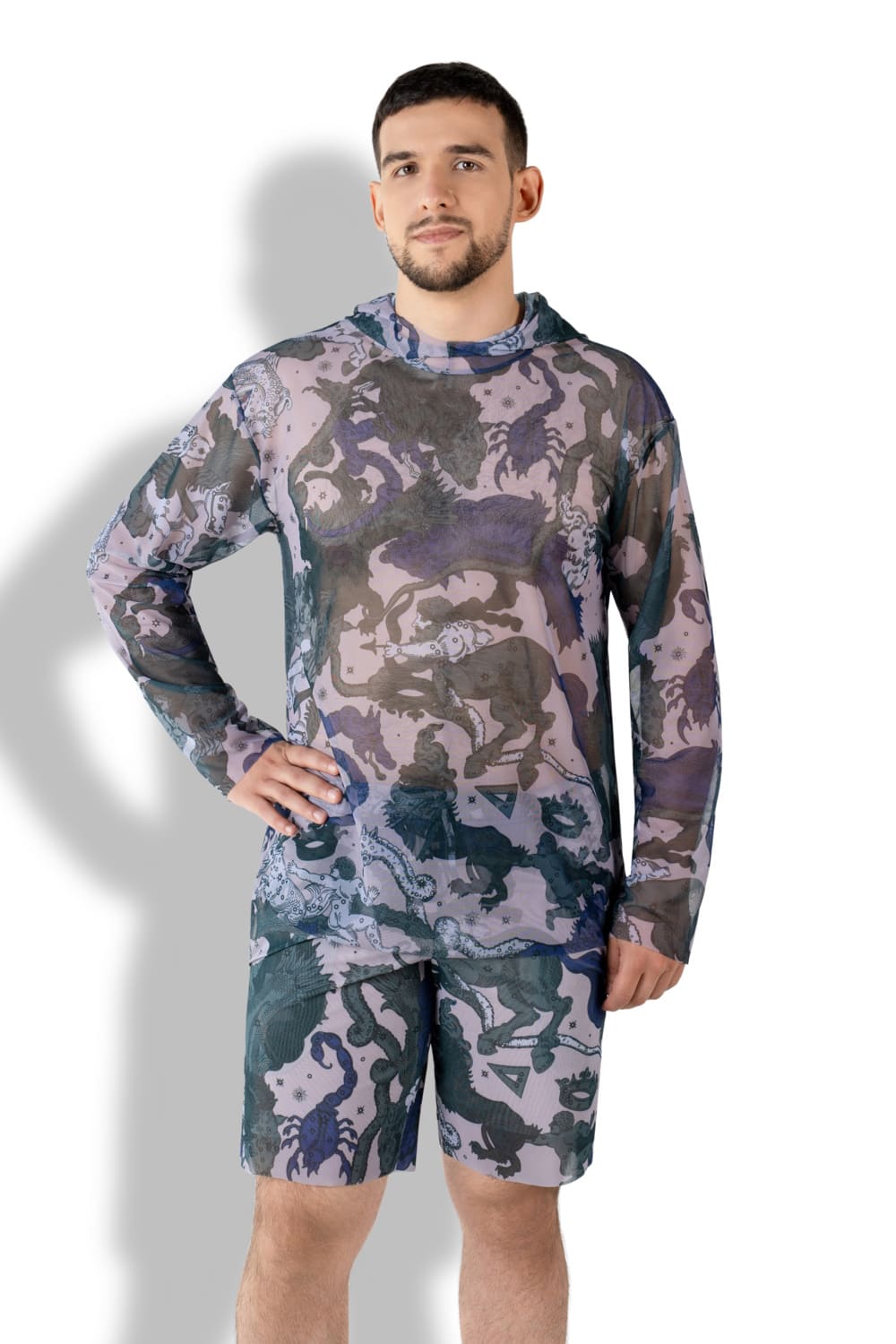 Футболка с длинным рукавом и капюшоном, пропускающая загар Лунная пыль RoDaSoleil