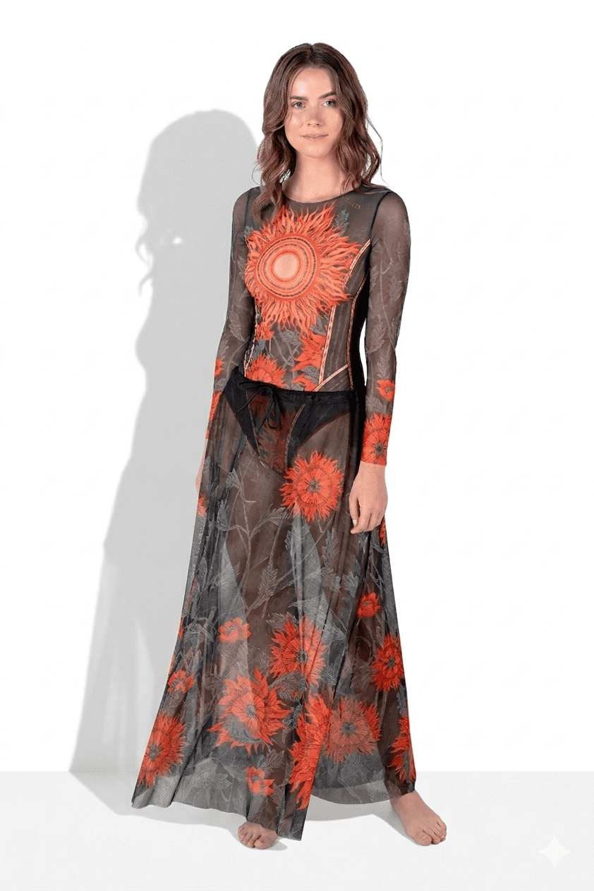 Пляжная юбка, пропускающая загар Аркан Солнце Оранжевый RoDaSoleil