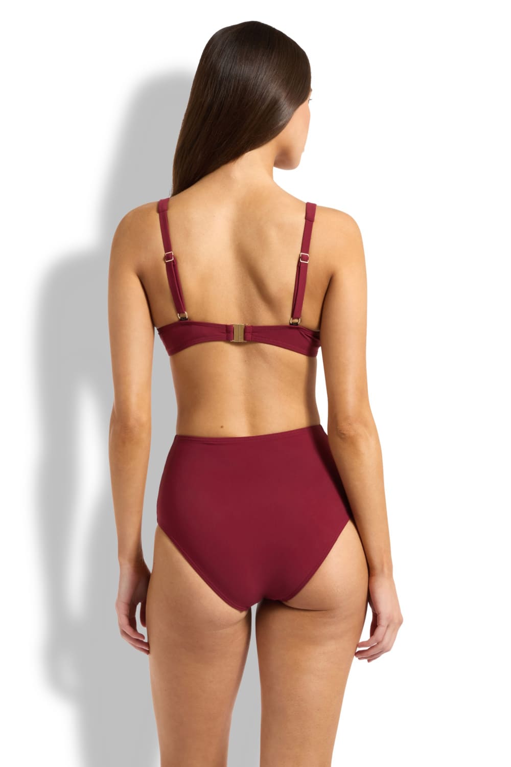 Купальник треугольник на косточках и плавки с высокой талией JETS J40603D-DD/J3769