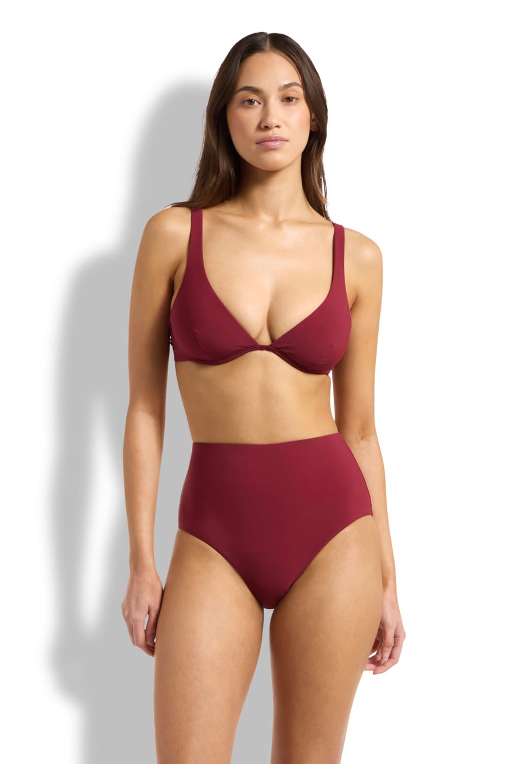 Купальник треугольник на косточках и плавки с высокой талией JETS J40603D-DD/J3769