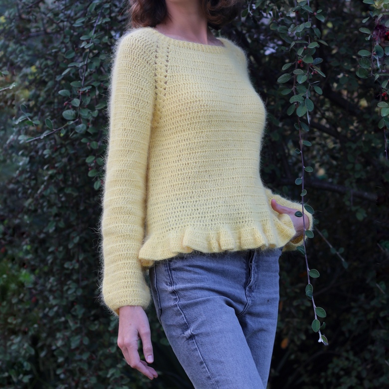 МК "Джемпер с баской" крючком