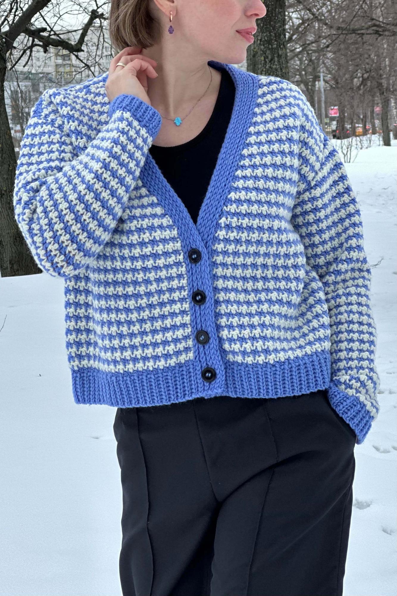 МК "Кардиган Инь-Ян" крючком