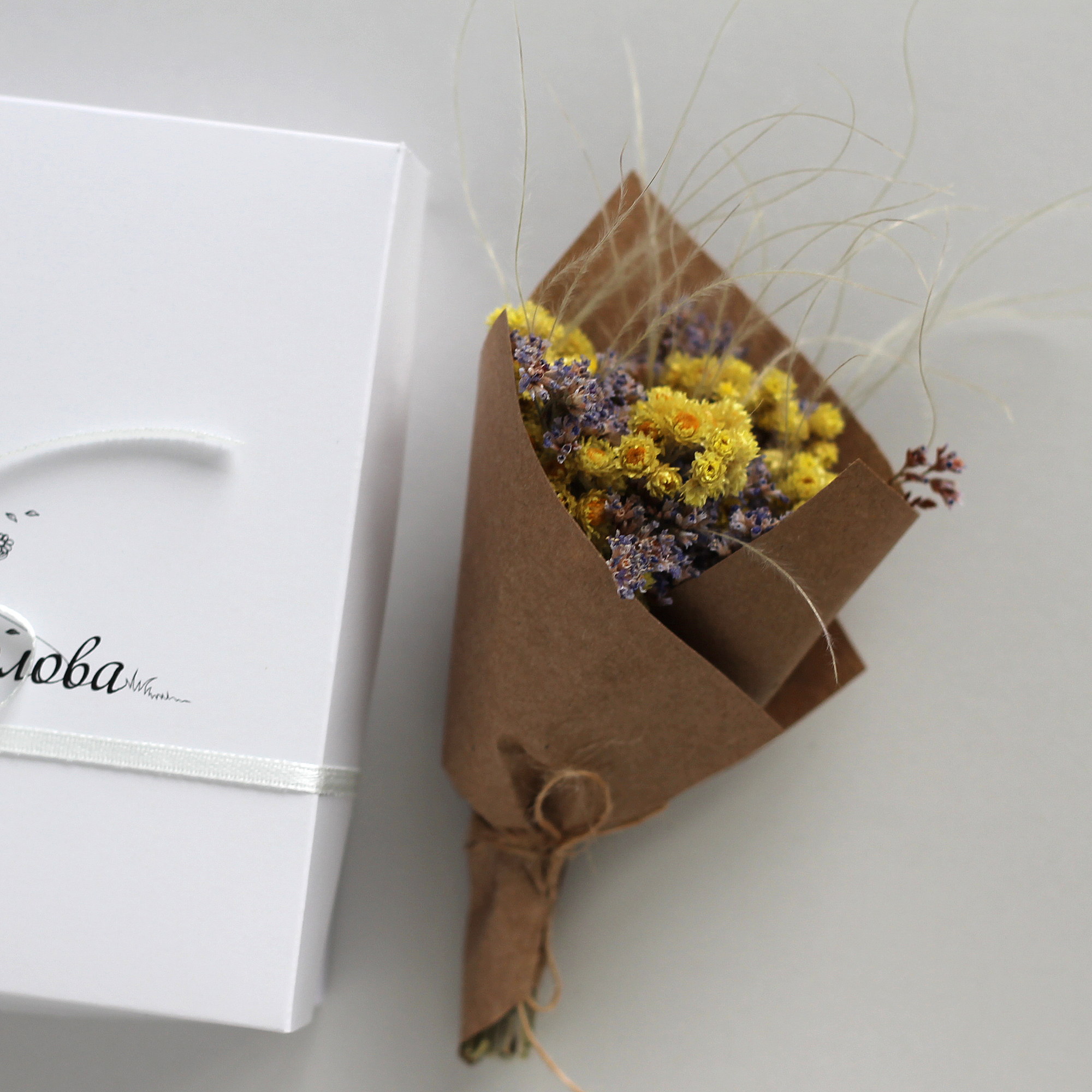 мини букет с сухоцветами